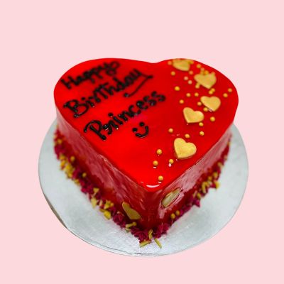 Rosy Red Heart Cake