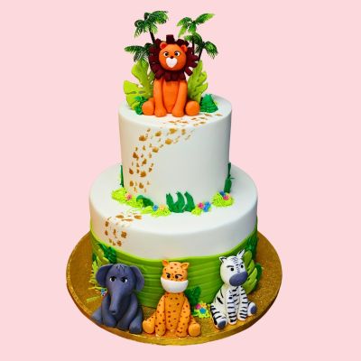 Jungle Theme Icing Cake