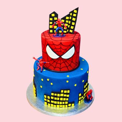 Spiderman Theme Fondant Cake